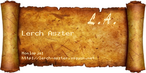 Lerch Aszter névjegykártya